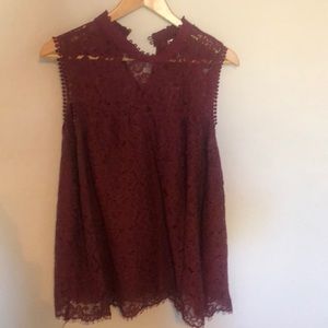 Burgundy, extra-large lace, beautifully detailed